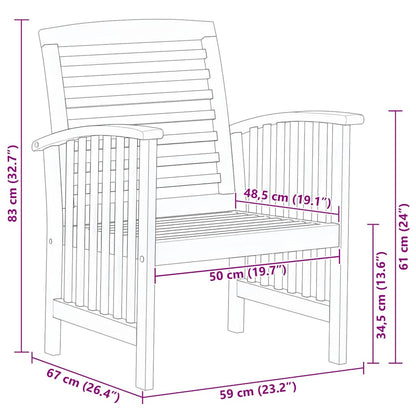 Gartenstühle 2 Stk. Massivholz Akazie