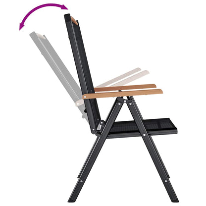 Gartenstühle Klappbar 6 Stk. Textilene Schwarz