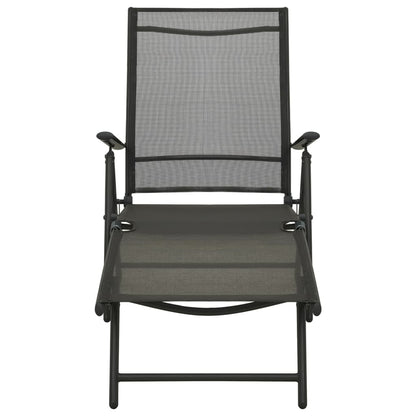 3-tlg. Garten-Lounge-Set Textilene und Aluminium Schwarz