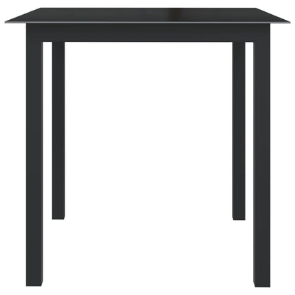 Gartentisch Schwarz 80x80x74 cm Aluminium und Glas