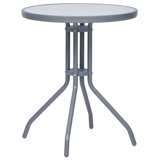 Gartentisch Hellgrau 60 cm Stahl und Glas