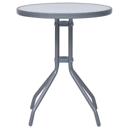 Gartentisch Hellgrau 60 cm Stahl und Glas