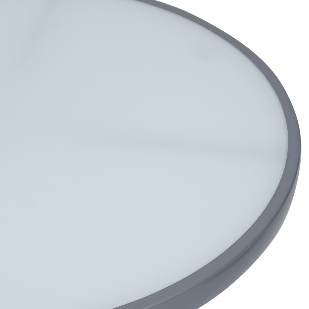 Gartentisch Hellgrau 60 cm Stahl und Glas