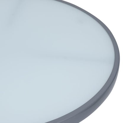 Gartentisch Hellgrau 60 cm Stahl und Glas