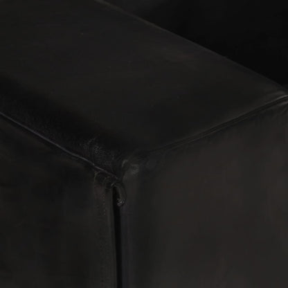 2-Sitzer-Sofa Schwarz Echtleder