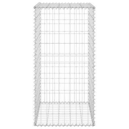 Gabionenwand mit Abdeckung Verzinkter Stahl 60x50x100 cm