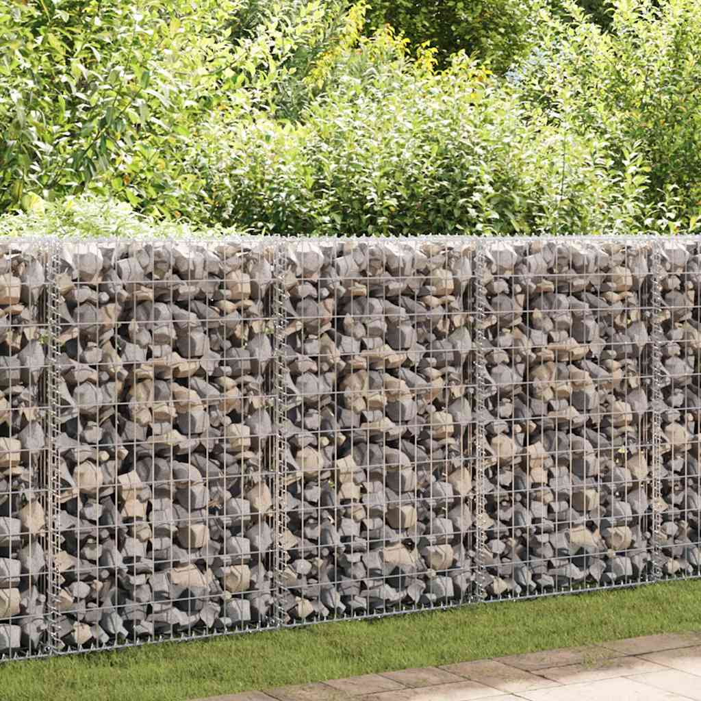 Gabionenwand mit Abdeckung Verzinkter Stahl 60x50x100 cm