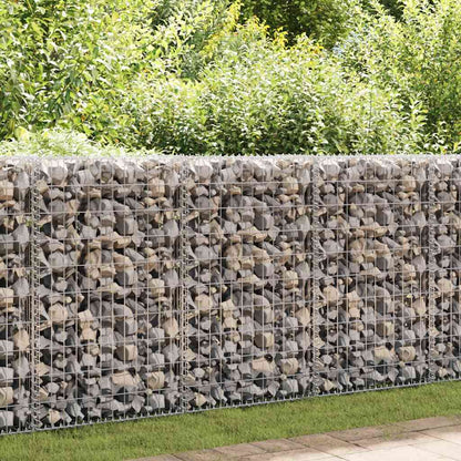 Gabionenwand mit Abdeckung Verzinkter Stahl 60x50x100 cm