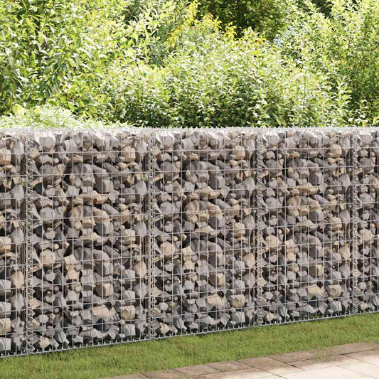 Gabionenwand mit Abdeckung Verzinkter Stahl 60x50x100 cm