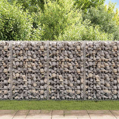 Gabionenwand mit Abdeckung Verzinkter Stahl 100x60x100 cm