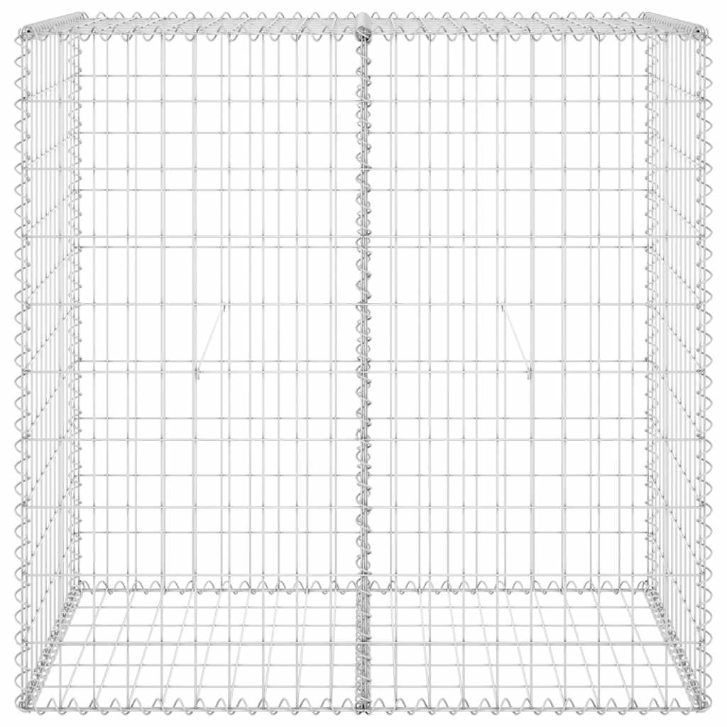 Gabionenwand mit Abdeckung Verzinkter Stahl 100x60x100 cm