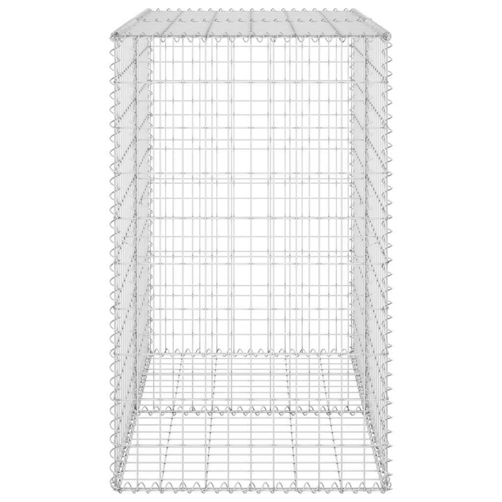 Gabionenwand mit Abdeckung Verzinkter Stahl 100x60x100 cm
