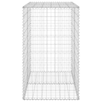 Gabionenwand mit Abdeckung Verzinkter Stahl 100x60x100 cm