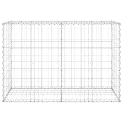 Gabionenwand mit Abdeckung Verzinkter Stahl 150x60x100 cm