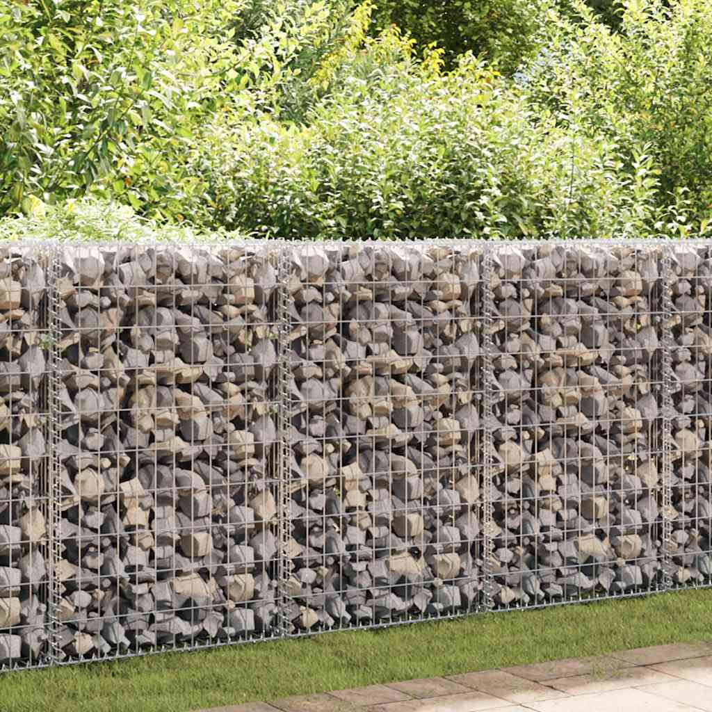 Gabionenwand mit Abdeckung Verzinkter Stahl 150x60x100 cm