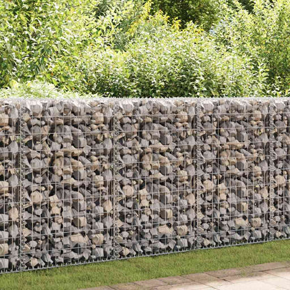 Gabionenwand mit Abdeckung Verzinkter Stahl 150x60x100 cm