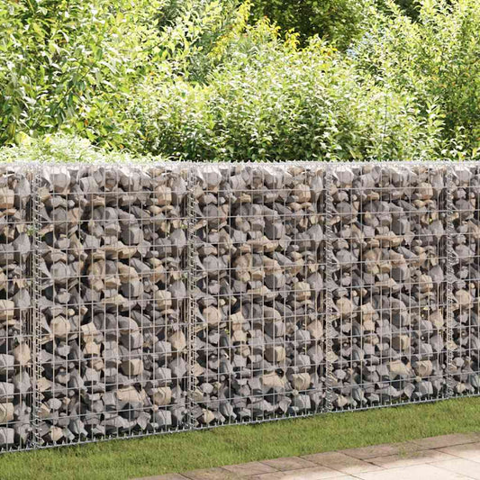 Gabionenwand mit Abdeckung Verzinkter Stahl 150x60x100 cm