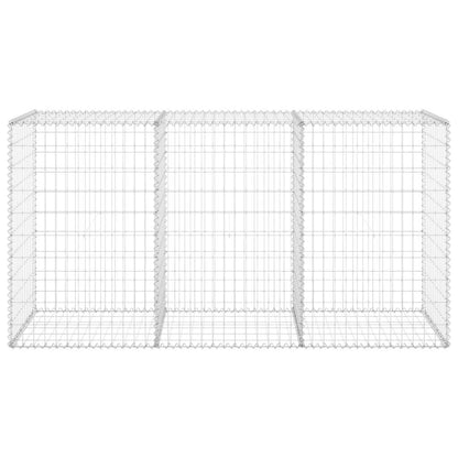 Gabionenwand mit Abdeckung Verzinkter Stahl 200x60x100 cm