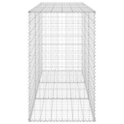 Gabionenwand mit Abdeckung Verzinkter Stahl 200x60x100 cm