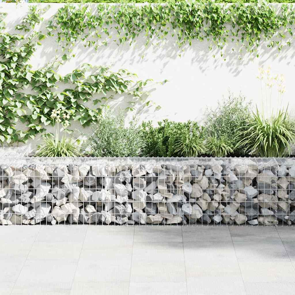 Gabionenwand mit Abdeckung Verzinkter Stahl 900x30x50 cm