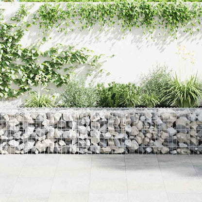 Gabionenwand mit Abdeckung Verzinkter Stahl 900x30x50 cm