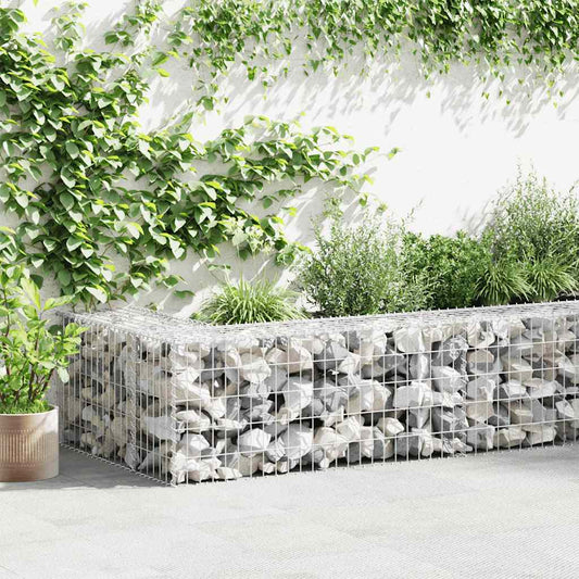 Gabionenwand mit Abdeckung Verzinkter Stahl 900x30x50 cm