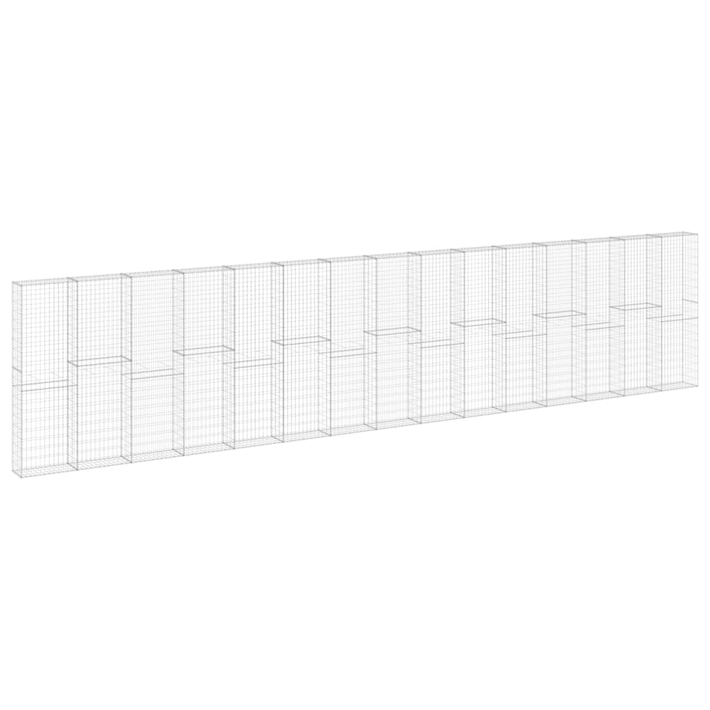 Gabionenwand mit Abdeckung Verzinkter Stahl 900x30x200 cm