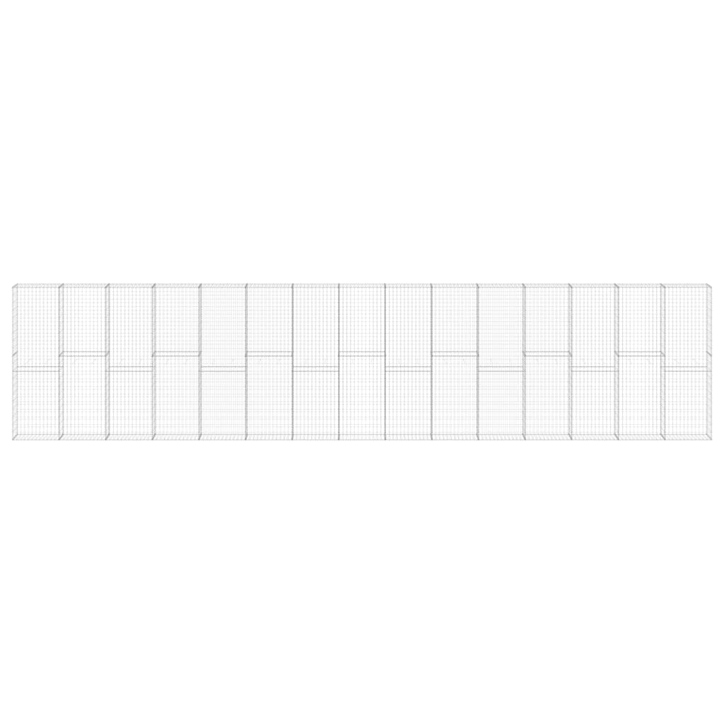 Gabionenwand mit Abdeckung Verzinkter Stahl 900x30x200 cm