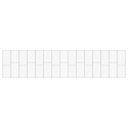 Gabionenwand mit Abdeckung Verzinkter Stahl 900x30x200 cm
