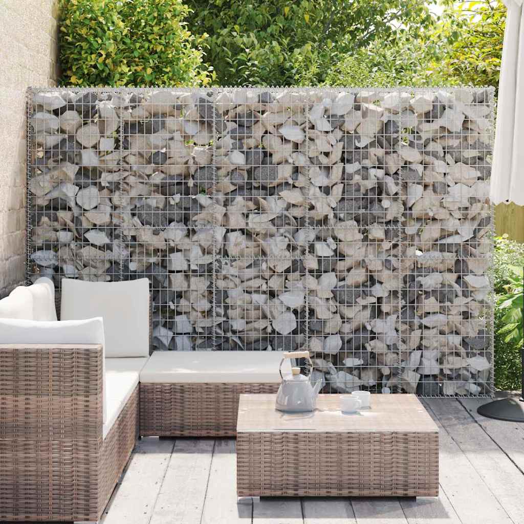 Gabionenwand mit Abdeckung Verzinkter Stahl 300x30x200 cm