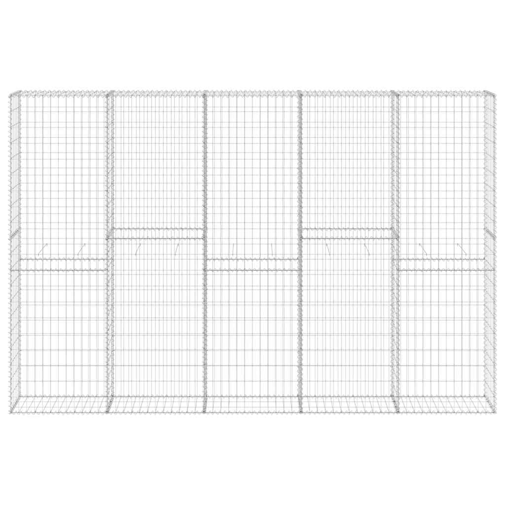 Gabionenwand mit Abdeckung Verzinkter Stahl 300x30x200 cm