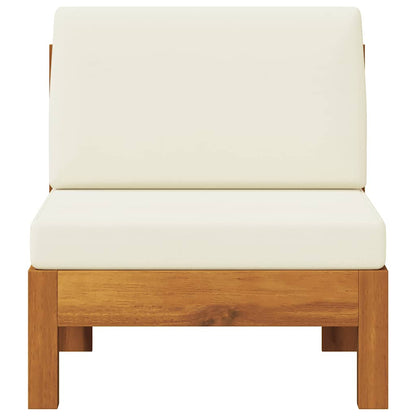 Mittelsofa mit Cremeweißen Kissen Massivholz Akazie