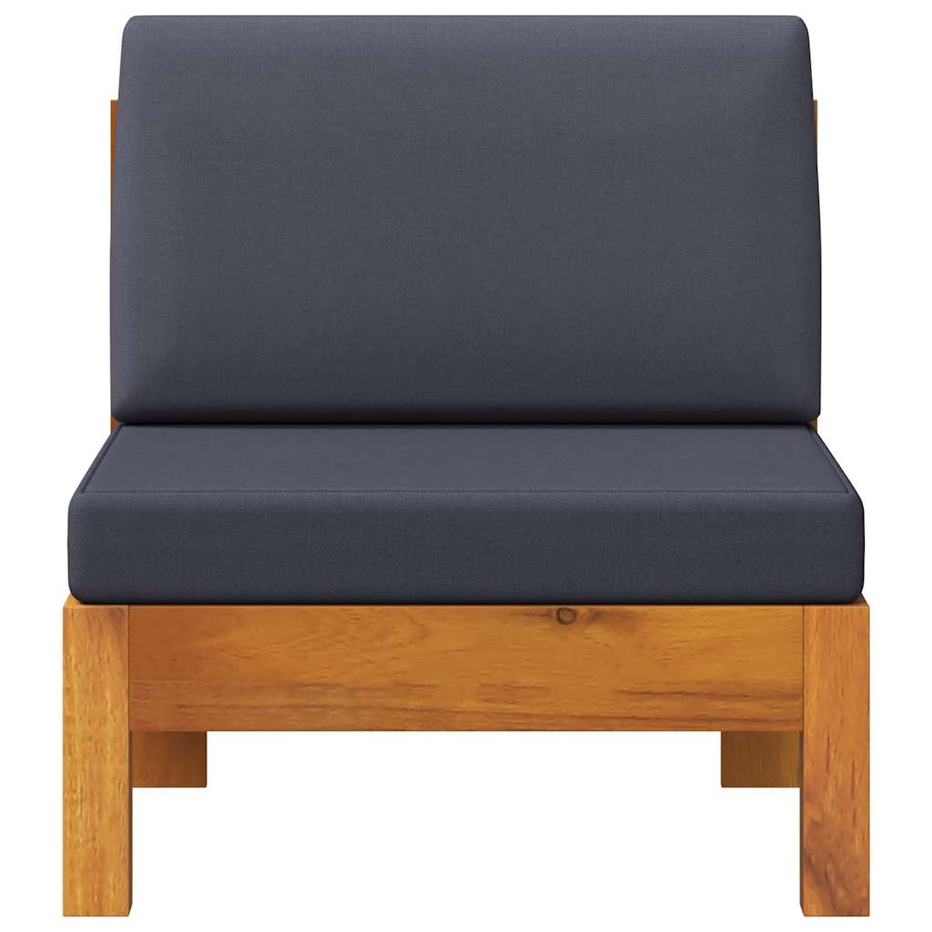 Mittelsofa mit Dunkelgrauen Kissen Massivholz Akazie