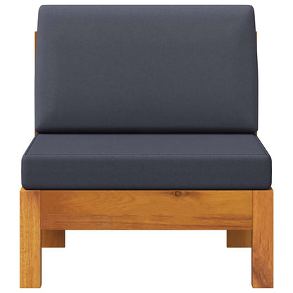 Mittelsofa mit Dunkelgrauen Kissen Massivholz Akazie