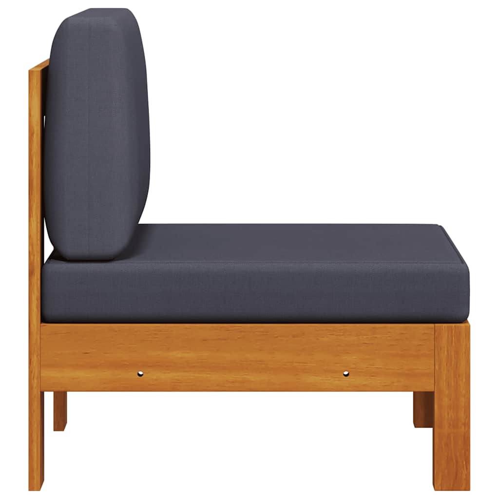 Mittelsofa mit Dunkelgrauen Kissen Massivholz Akazie