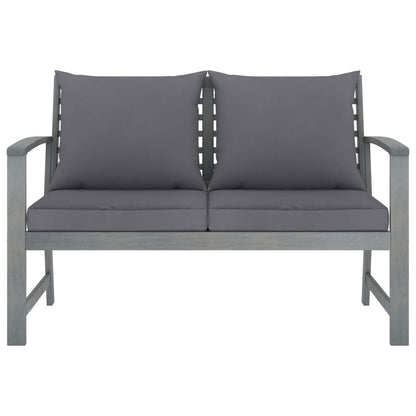 4-tlg. Garten-Lounge-Set mit Auflagen Massivholz Akazie