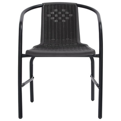 Gartenstühle 2 Stk. Kunststoff Rattan-Optik und Stahl 110 kg