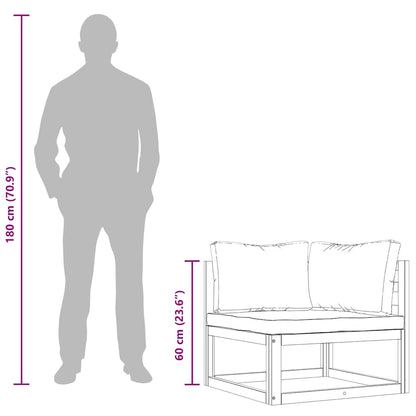 Modular-Ecksofas 2 Stk. mit Auflagen Dunkelgrau