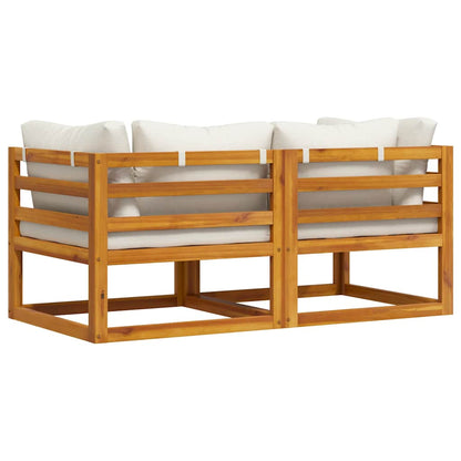 Modulare Ecksofas 2 Stk. mit Auflagen Cremeweiß