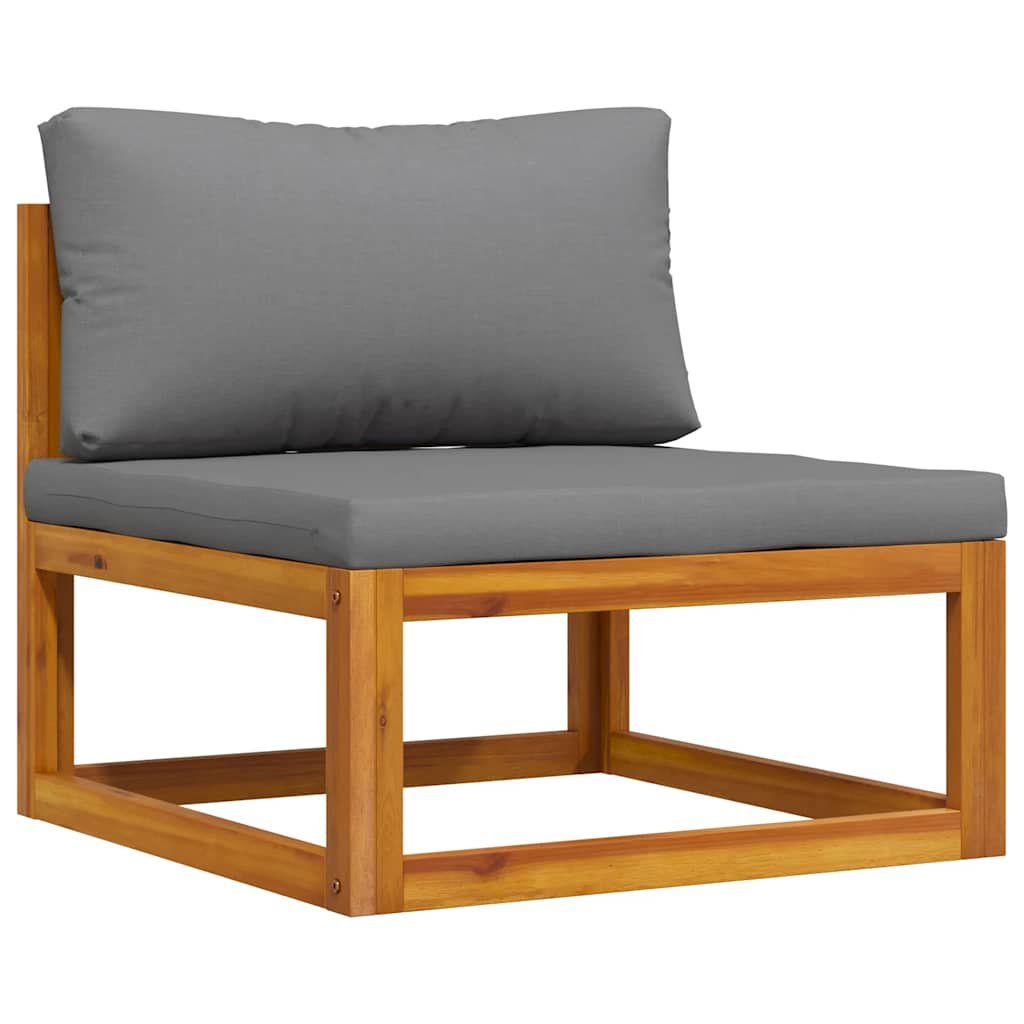 2-tlg. Sofa-Set mit dunkelgrauen Kissen Akazie Massivholz