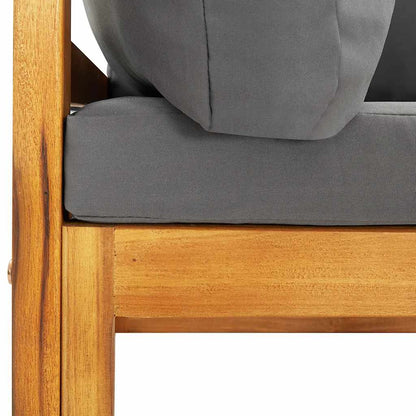 2-tlg. Sofa-Set mit dunkelgrauen Kissen Akazie Massivholz