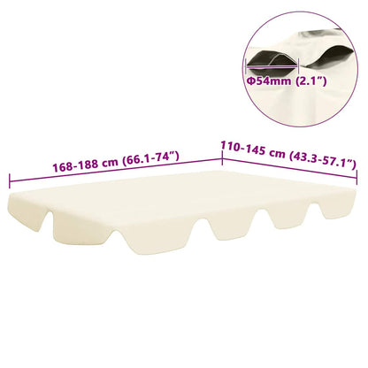 Ersatzdach für Hollywoodschaukel Creme 188/168x145/110 cm