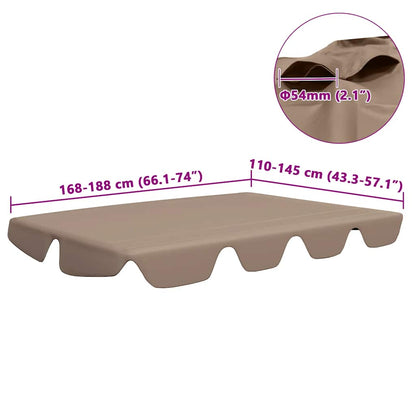 Ersatzdach für Hollywoodschaukel Taupe 188/168x145/110 cm