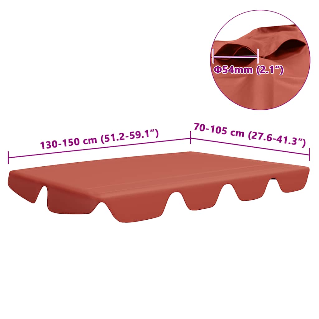 Ersatzdach für Hollywoodschaukel Terracotta 150/130x105/70 cm