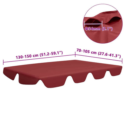 Ersatzdach für Hollywoodschaukel Weinrot 150/130x105/70 cm