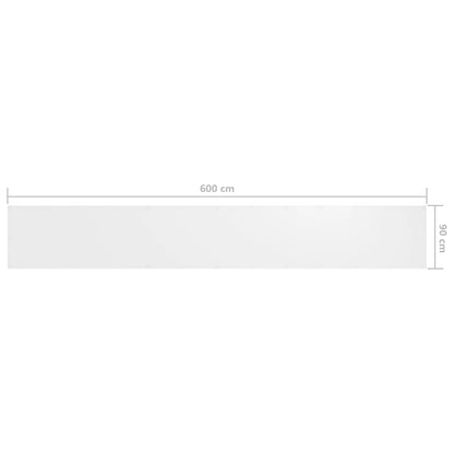 Balkon-Sichtschutz Weiß 90x600 cm Oxford-Gewebe