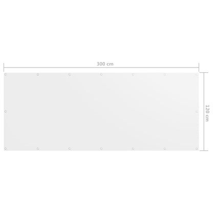 Balkon-Sichtschutz Weiß 120x300 cm Oxford-Gewebe