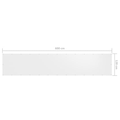 Balkon-Sichtschutz Weiß 120x600 cm Oxford-Gewebe