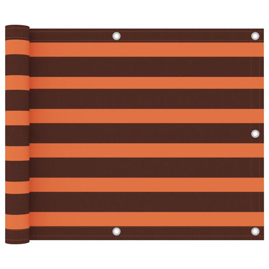 Balkon-Sichtschutz Orange und Braun 75x600 cm Oxford-Gewebe