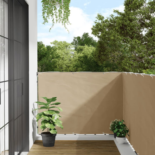 Balkon-Sichtschutz Beige 120x400 cm Oxford-Gewebe
